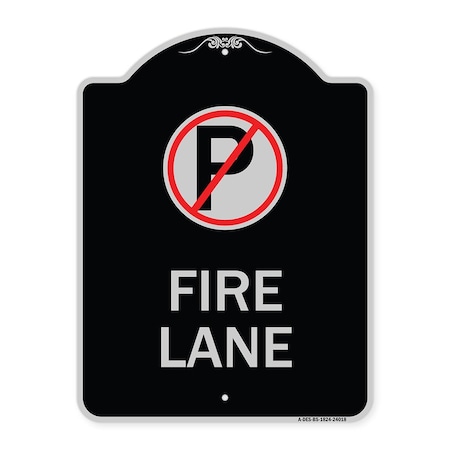 Signmission Fire Lane No Parking Symbol Heavy-Gauge Aluminum Architectural Sign, 24" x 18", BS-1824-24018 A-DES-BS-1824-24018